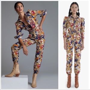 DISO (Do Not Buy) MOTHER Puffy Wrapper Retro Flower Child Denim Jumpsuit